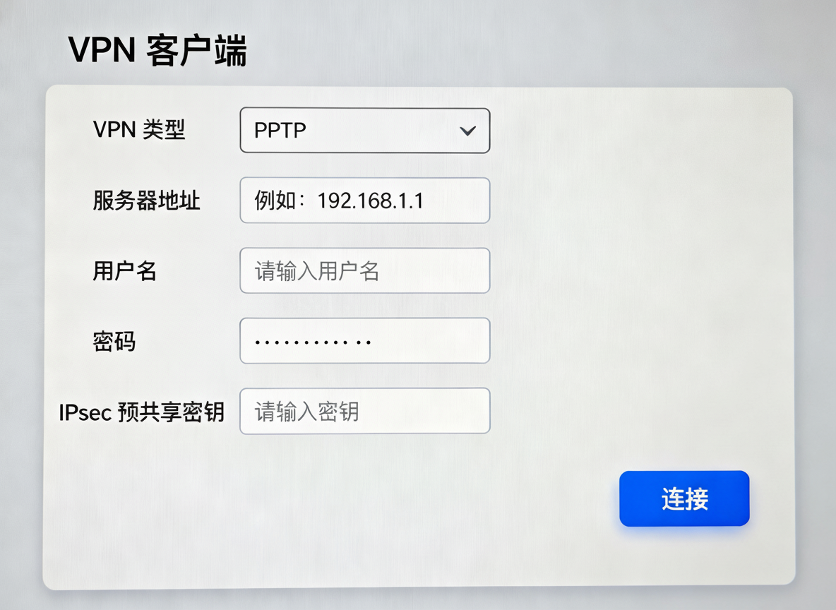 一个路由器后台设置 PPTP/L2TP VPN 的界面截图